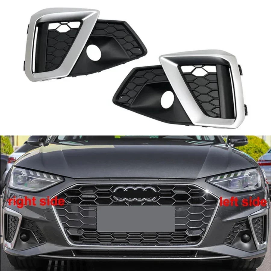

Для Audi A4 A4L Sports Version 2020 2021 2022 2023 2024 Рамка противотуманной фары Передний нижний бампер Автомобильные противотуманные фары Крышка вентиляционной решетки