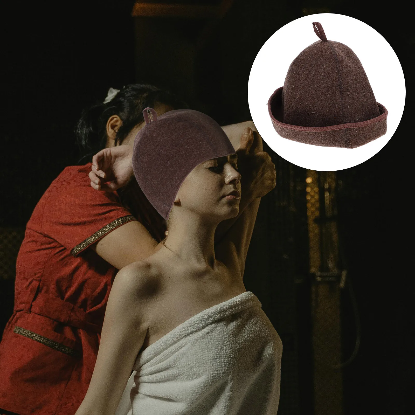 

Comfortable Felt Bathing Sauna Hat Insulation Cap for Women Men Bathroom Shower Accessories Sauna Supplies