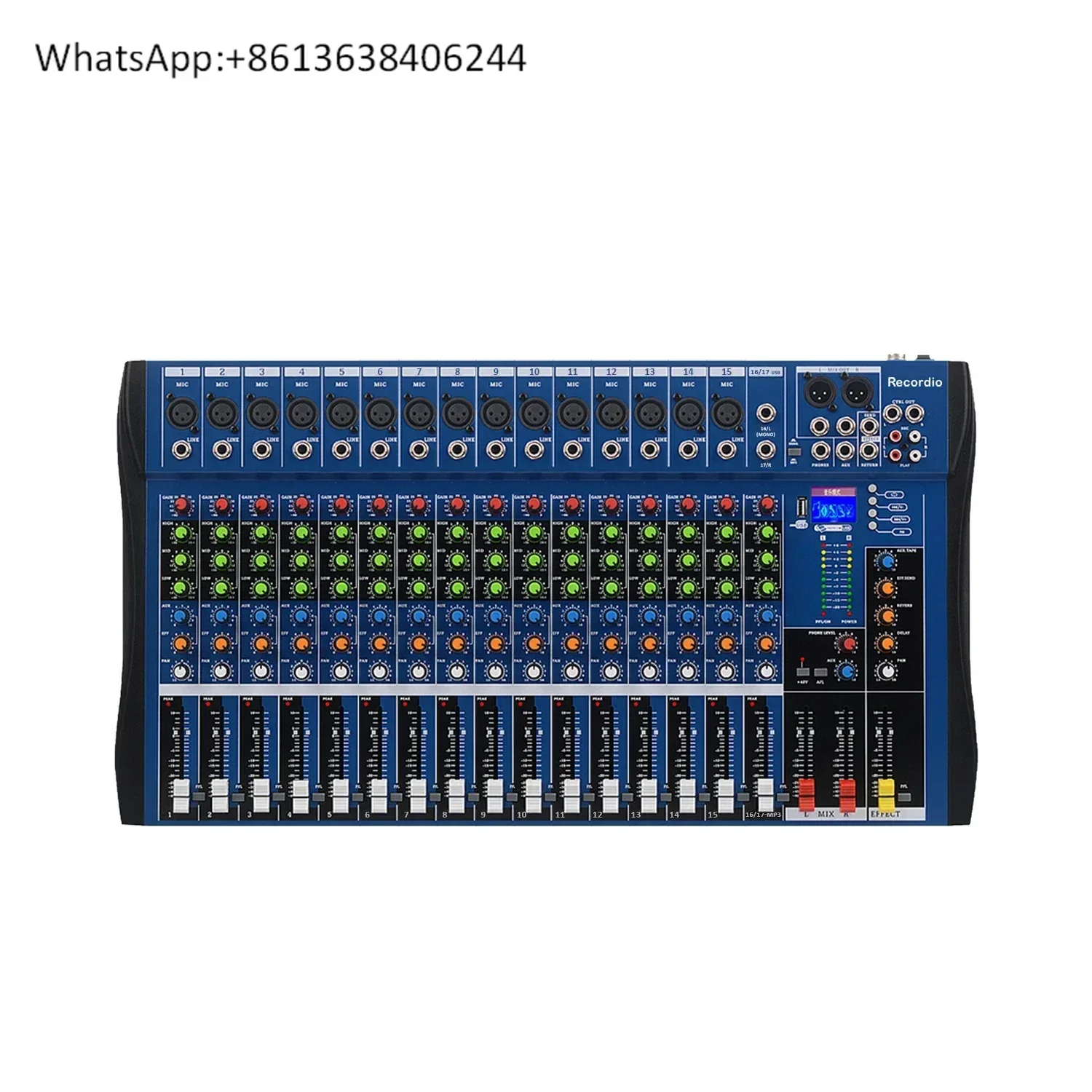 

GAX-CT16 Mixing console with digital microphone 16 channels with USB Blueteeth 48 V Phantom Power Professional DJ Audio Mixer