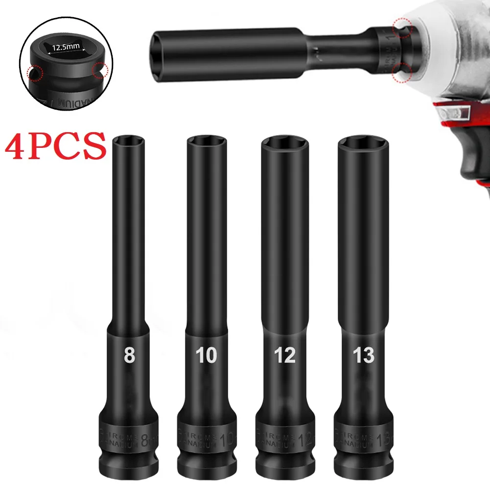 

1/2 Drive Socket Wrench Hex Socket Head Adapter Spanner Converter 8-13mm Power Tool Slotted Electric Screwdriver Hand Tool