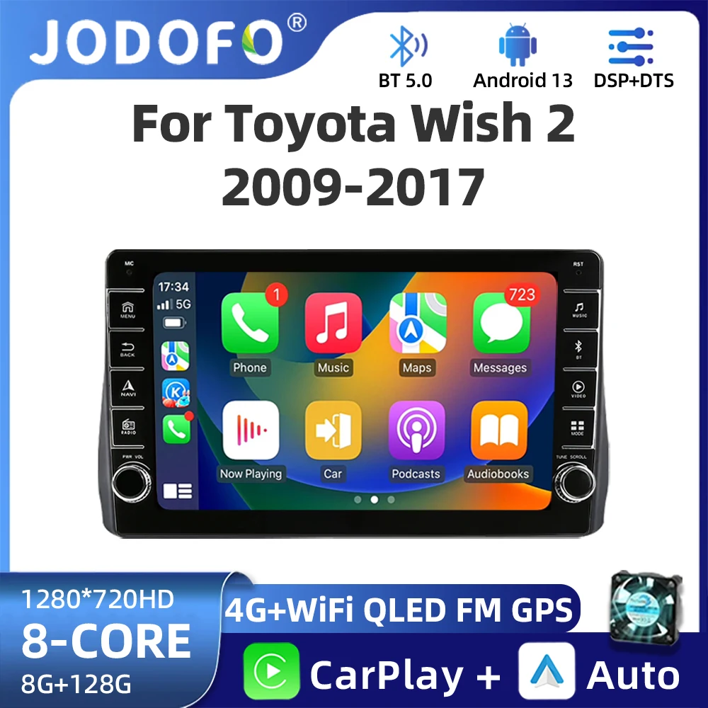 

Android 13 AI Voice Car Radio Android Auto Multimedia For Toyota Wish 2 2009-2017 Carplay 4G 2din GPS autoradio No 2 din dvd