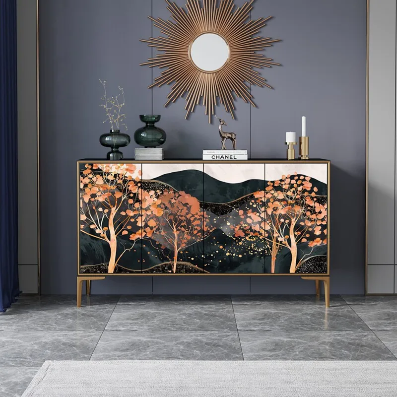 TTSolid wood light luxury light modern painted art hotel cabinet, entrance cabinet, dining side cabinet, locker, living room sid