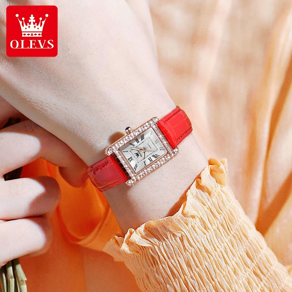 OLEVS Brand Watch Square Diamond WOMEN\'S Quartz Watch 9935