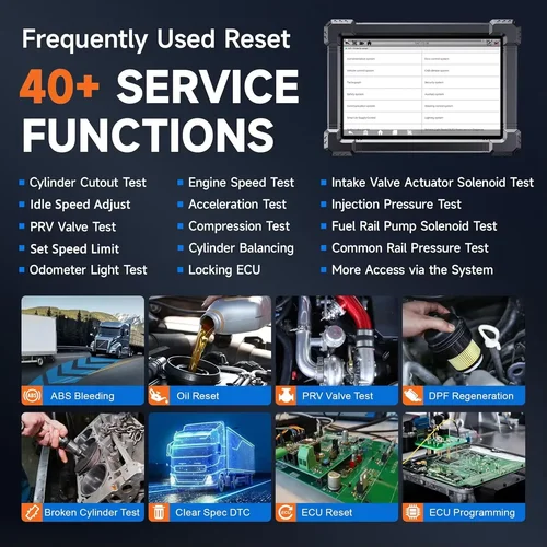 Imagen 2 del producto ANCEL X7 HD herramienta de diagnóstico de camiones de alta resistencia TPMS D-P-F Regen ABS SAS ECU reinicio de aceite sistema completo OBD2 escáner de camiones 24V/12V coches