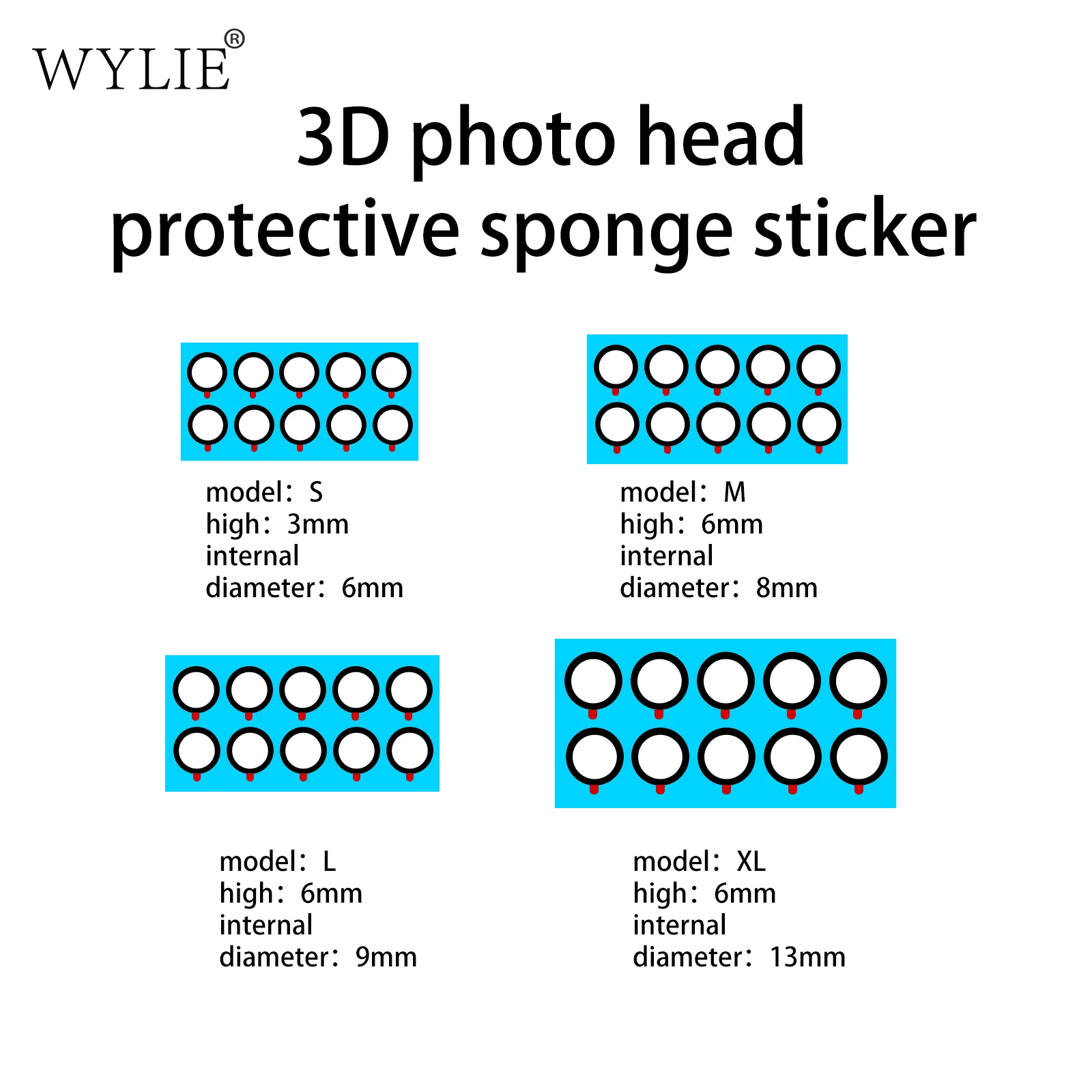 

WYLIE 6/8/9/13mm 70pieces/box 3D Photo Head Protective Sponge Sticker For The Front And Rear Cameras 95% Moble Phone Model