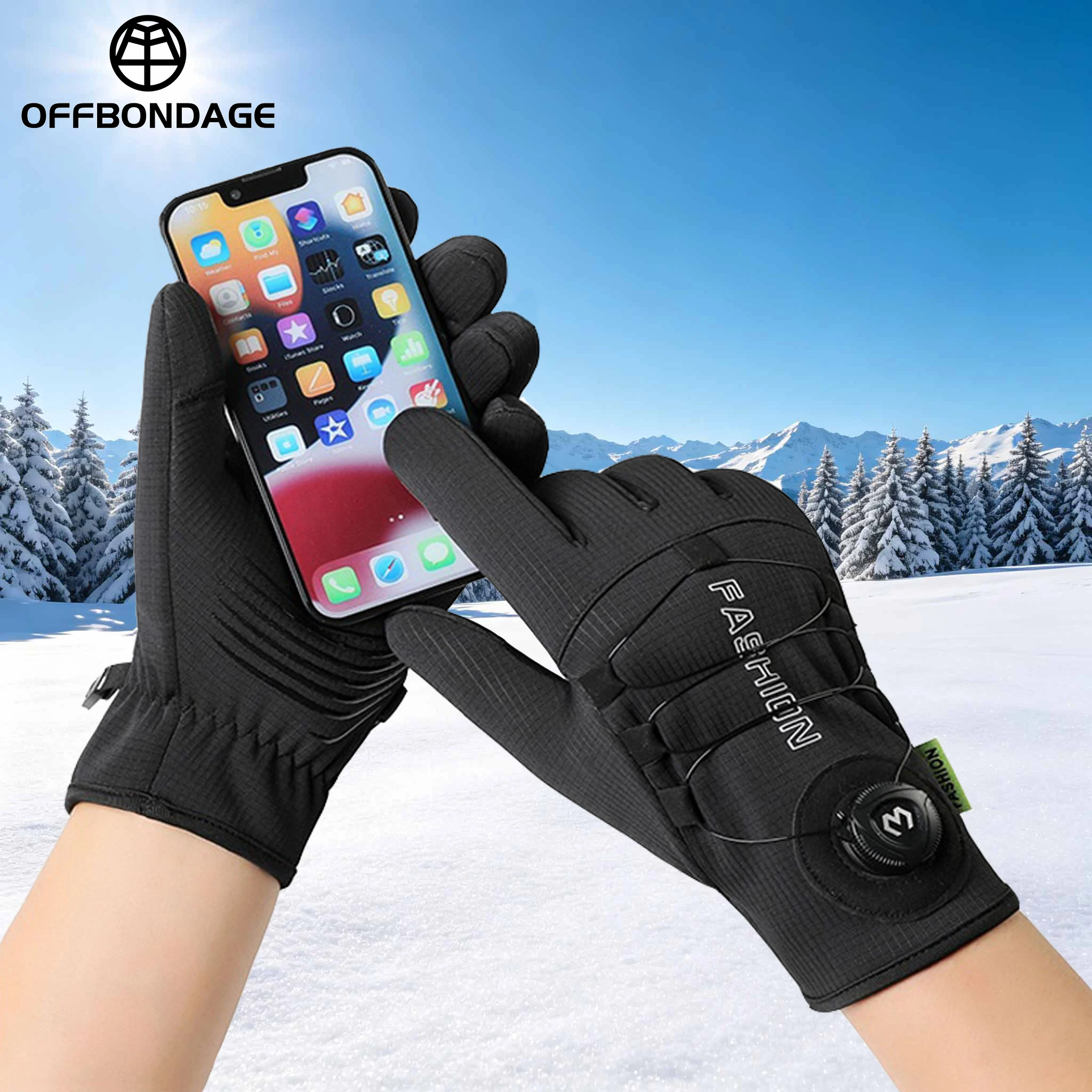 Ski Glove Waterproof - Мотоциклетные осенне-зимние теплые флисовые перчатки с