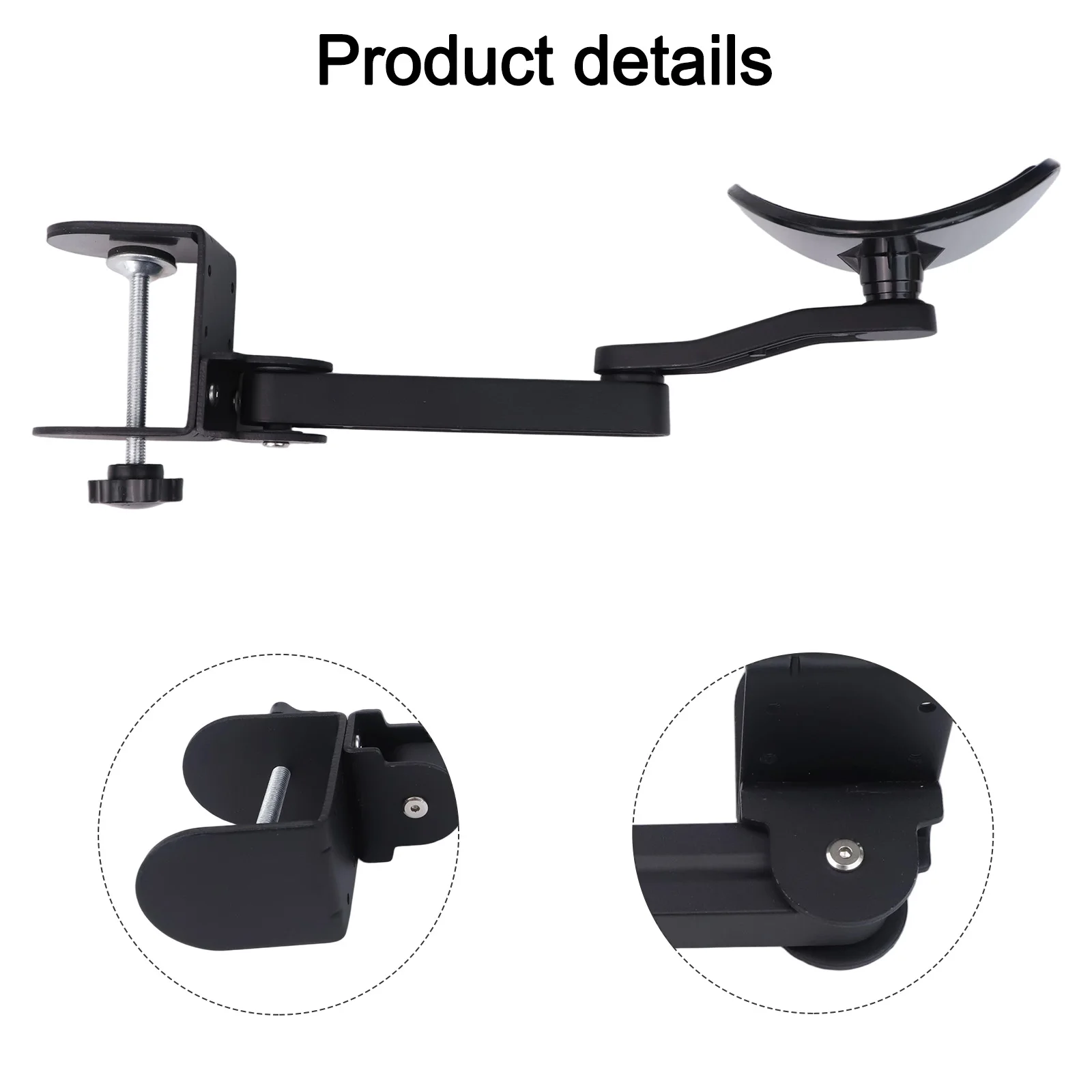 Office Use Home Workspace Computer Desk Support Aluminum Alloy Holder Elbow Support Bracket 3 Levels Adjustment