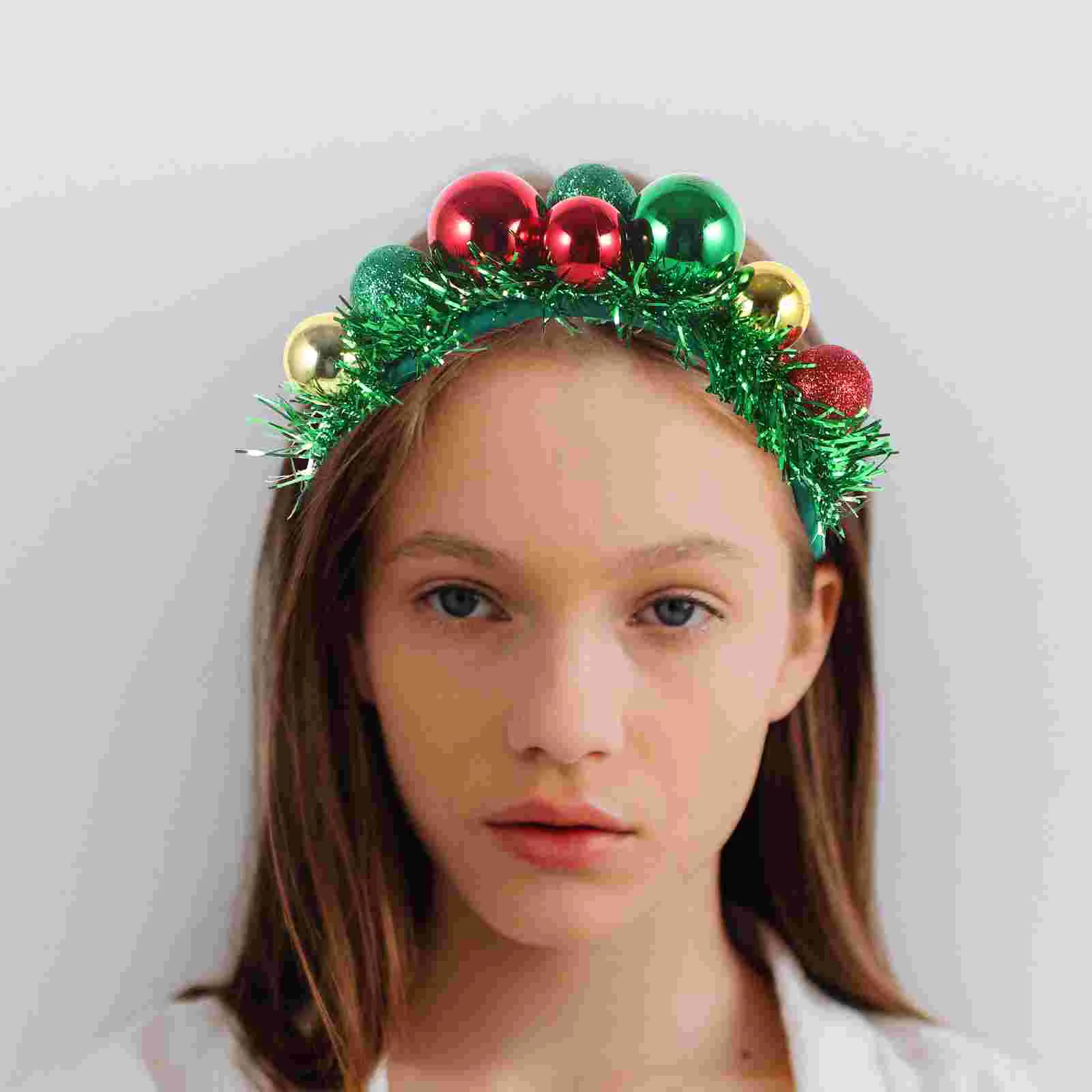 

Christmas Headband Ball Hair Hoops Xmas Headbands Presents Costume Accessory Tree Ornament Headdress with Ornaments