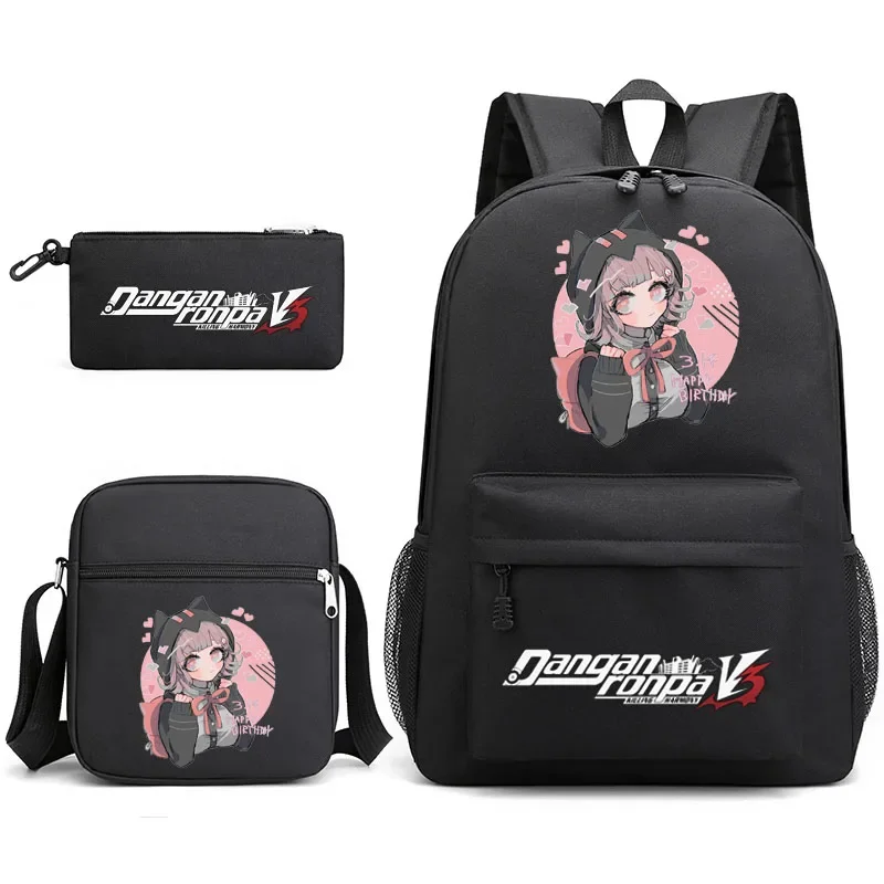 

Danganronpa 3 pieces/set backpack student boy girl school bag pencil case shoulder bag back to school