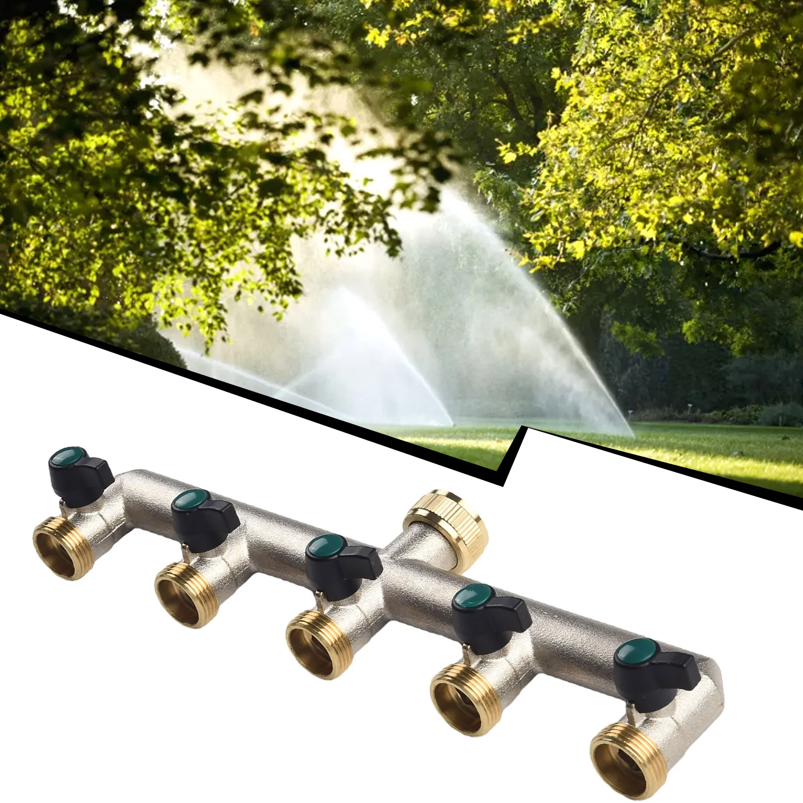 Water Distributor 5-way Distributor None 1pcs 3/4 Inch 308x85x50mm 5 Garden Hose 5-way Brass Water Distributor