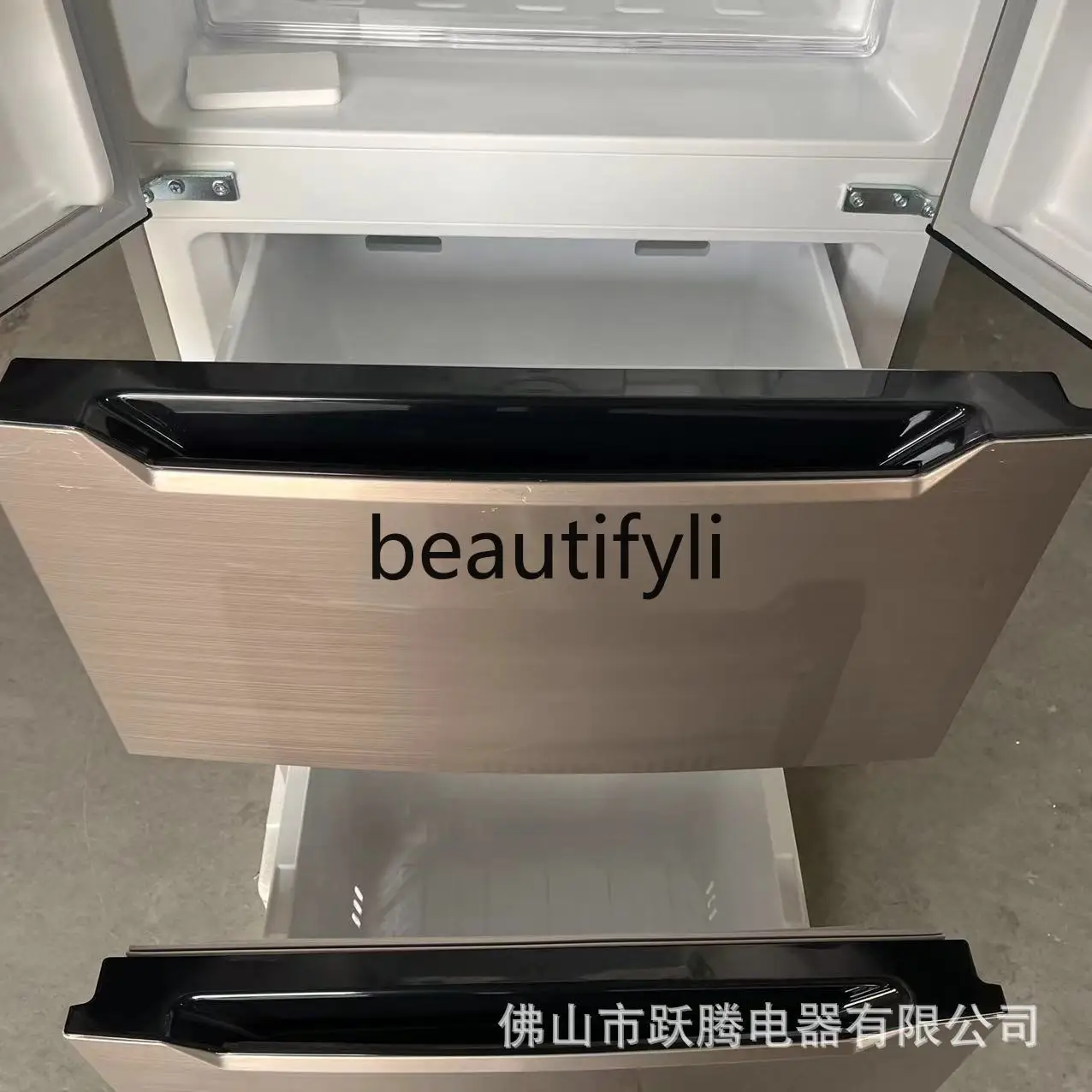 Frigorifero domestico multiporta in stile francese con erogatore d'acqua, raffreddamento dell'inverter antigelo