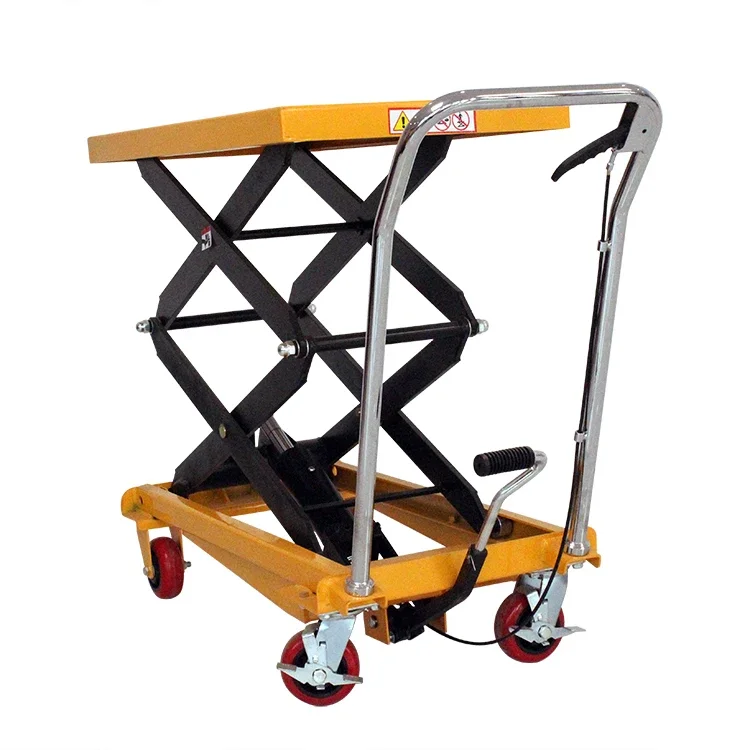 150 kg hydraulic system heavy duty manual simple mobile scissor lift trolley