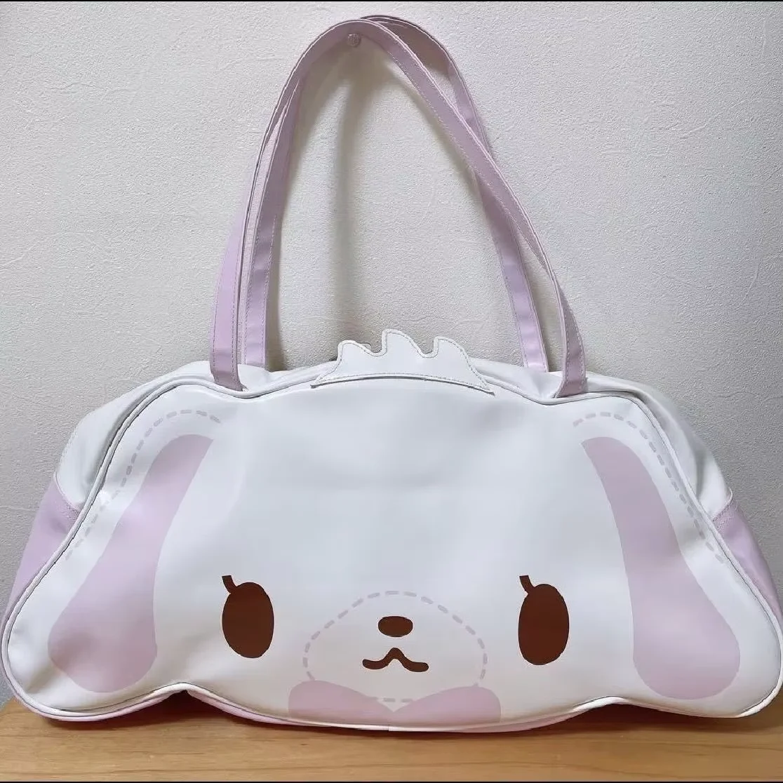 Kawaii Cute Sanrio Sugarbunnies Bag Double Sided Tote Bag Pu Handbag Shoulder Bag With Large Capacity Ins Girls Birthday Gift ﻿