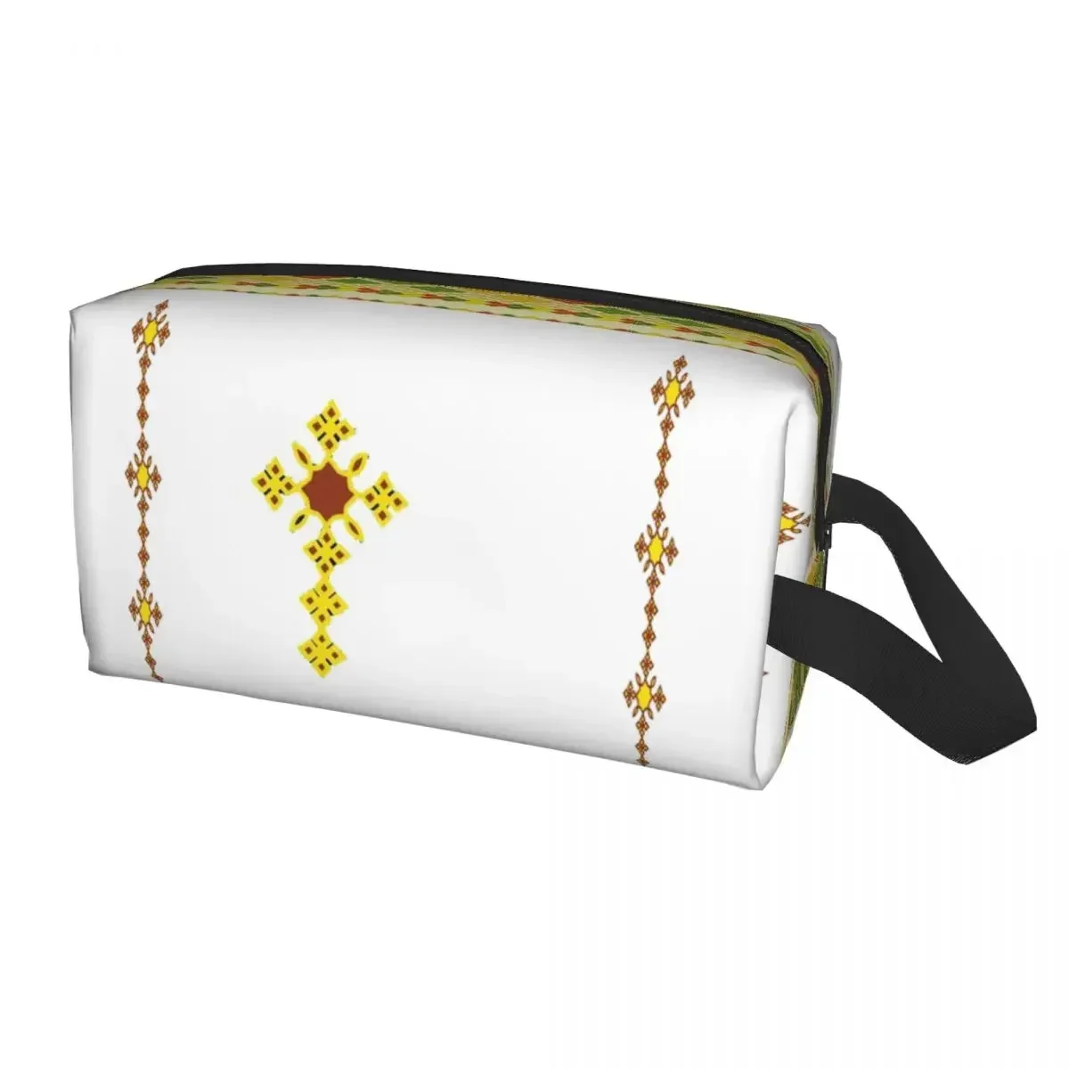Custom Ethiopian Plates Pattern Toiletry Bag Women Sefed Cosmetic Makeup Organizer Lady Beauty Storage Dopp Kit Box image 5