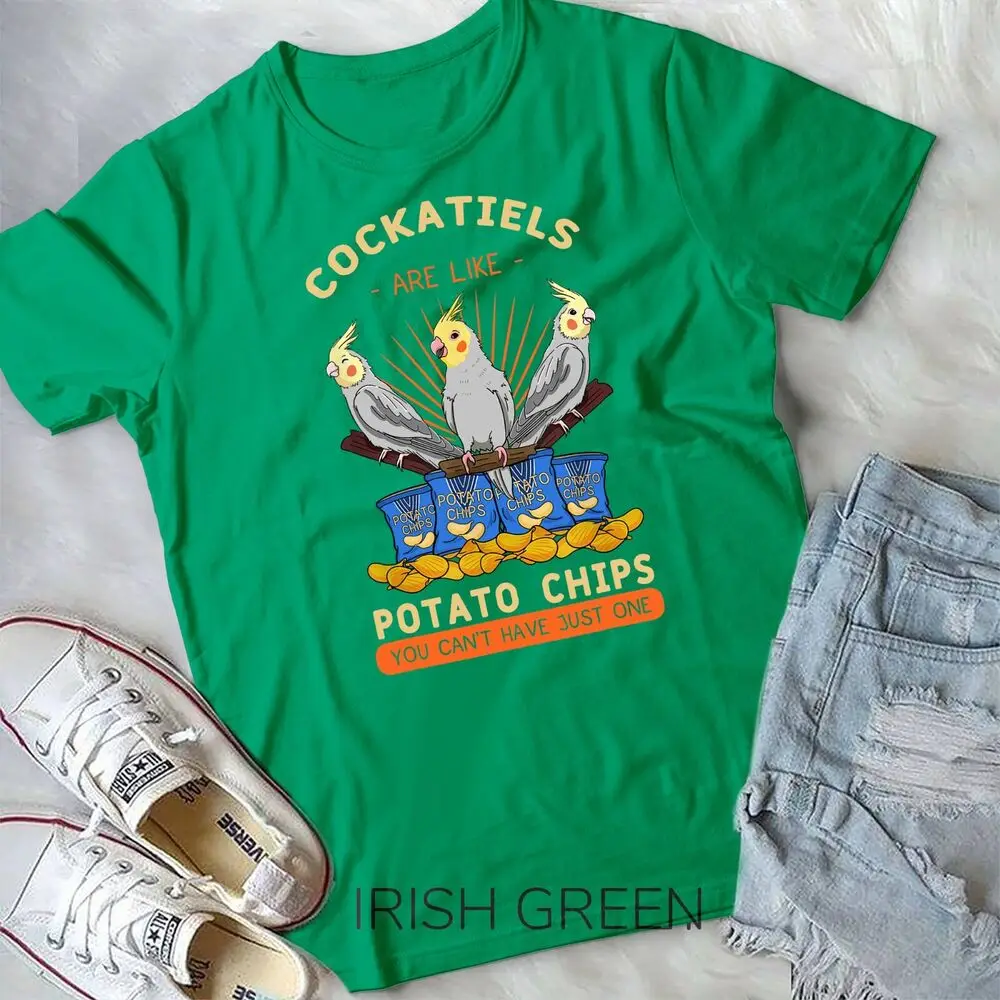 Cockatiel Potato Chips Cockatoo Lutino Parrot Quarrion Tiel Unisex T-shirt