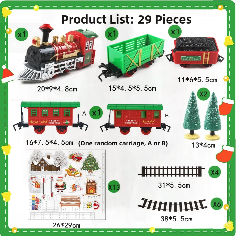 Boys Electric Toy Train Car Children's Christmas Gift Remote Control Train with Light & Sound Features Plastic Model for Kids