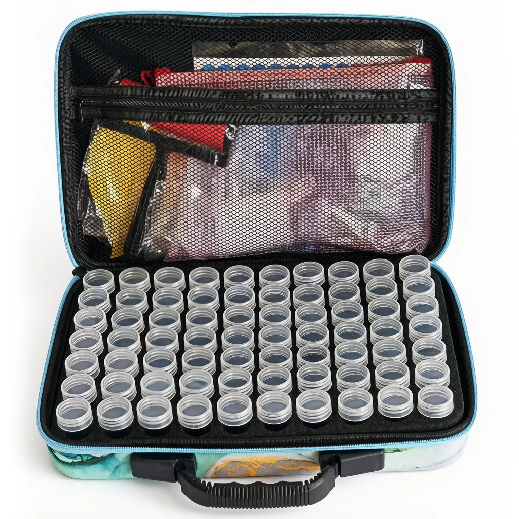 Diamond Painting Tools Storage Bag 60 Slots EVA Case with Tools Kit Bead Organizer Portable Handbag for DIY Art Accessories - view 2
