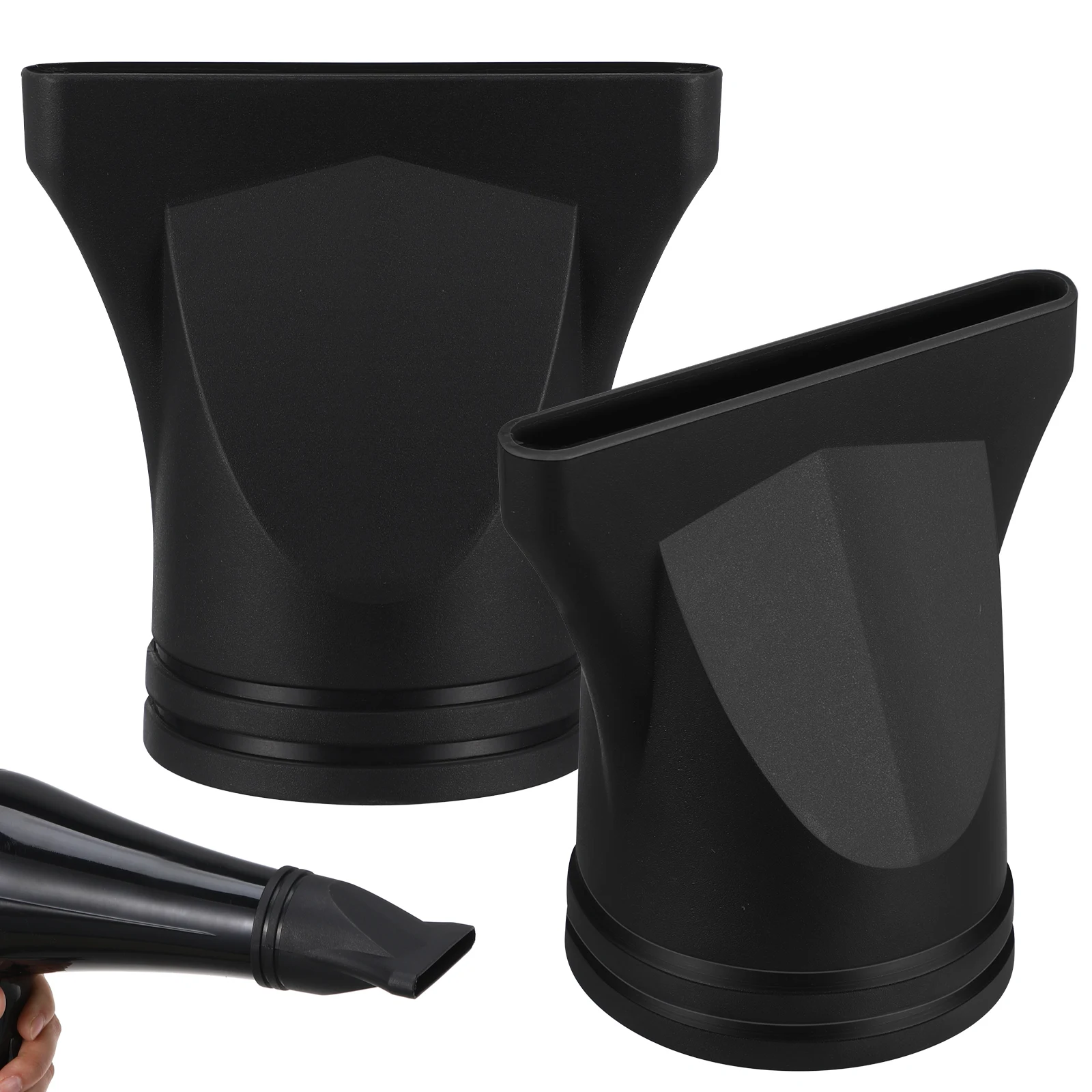 

2pcs Hair Dryer Diffuser Nozzle Black Concentrator For Blow Replacement Attachment Blower Styling