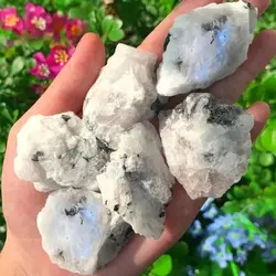Natural Moonstone Rough Stones Gravel Fish Tank Flower Pot for Landscaping Quartz Healing Crystals Decor