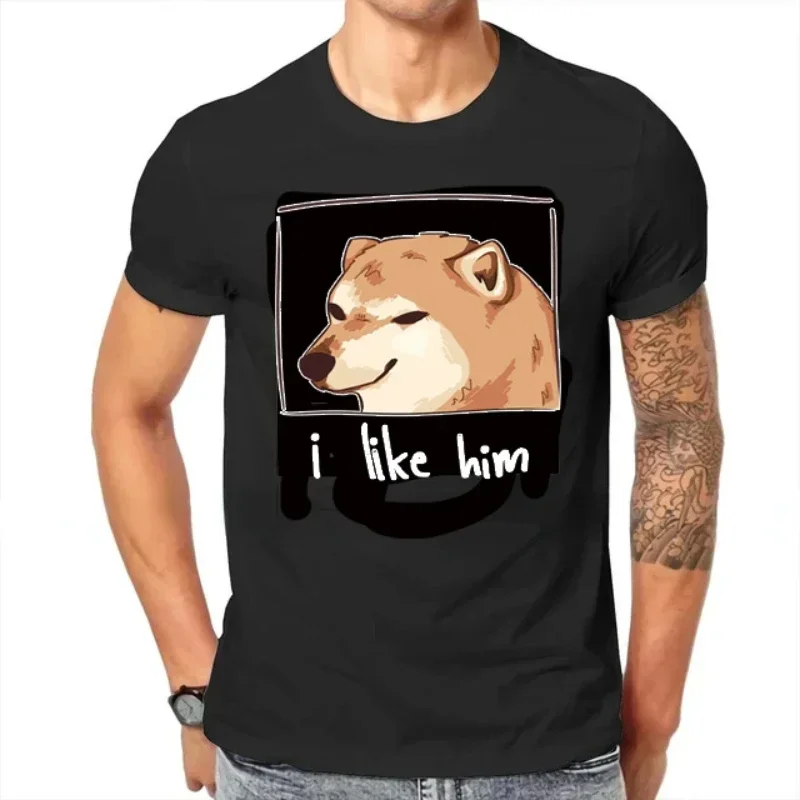 I Like Him Style TShirt Cheems Doge Funny Self Confidence Comfortable Creative Graphic T-shirt Streetwear Leisure Unisex T Shirt