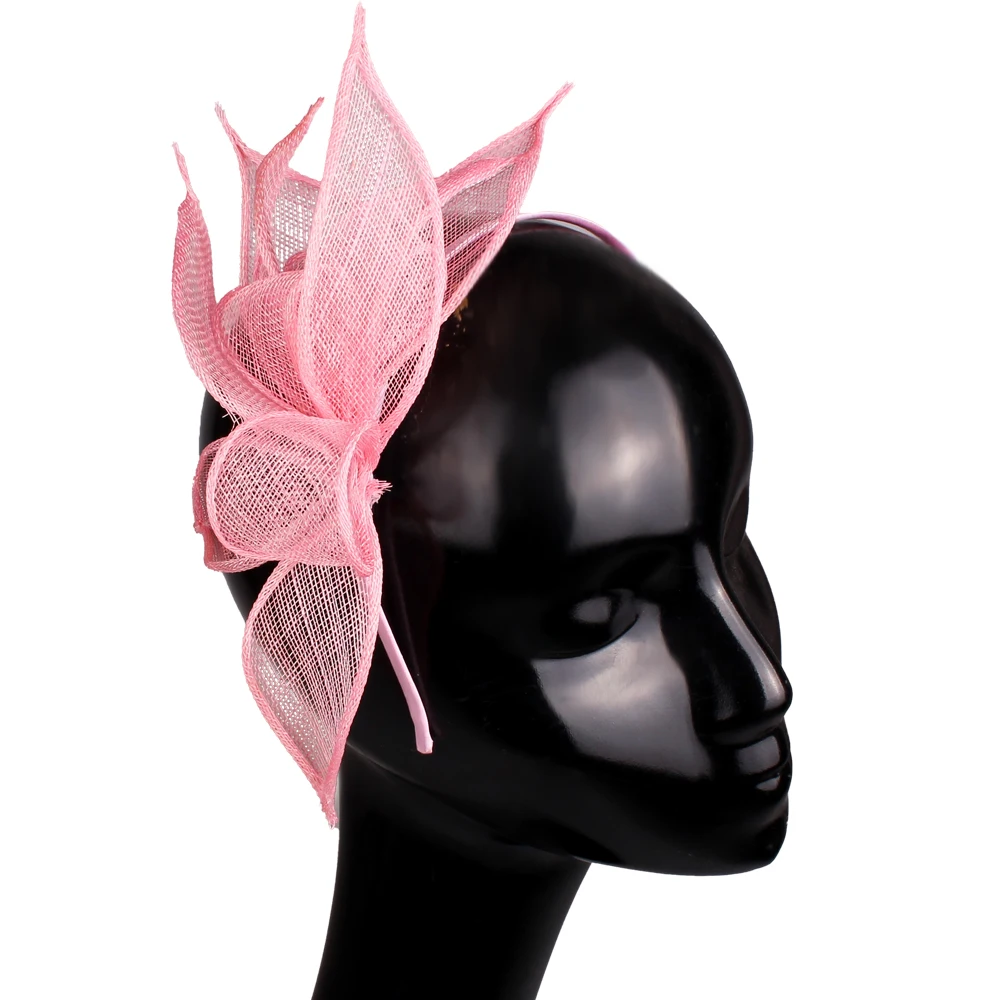 

Pink Fancy Fashion Bridal Headwear Wedding Hair Band Fascinators Accessories Cocktail Ladies Headdress For Bridal Mariage Hat