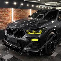 For BMW X6 G06 2019 2020 2021 2022 Front Wind Knife Headlamp Eyebrow Gloss Painted Spoiler Splitter Cover Trim Stickers BodyKits