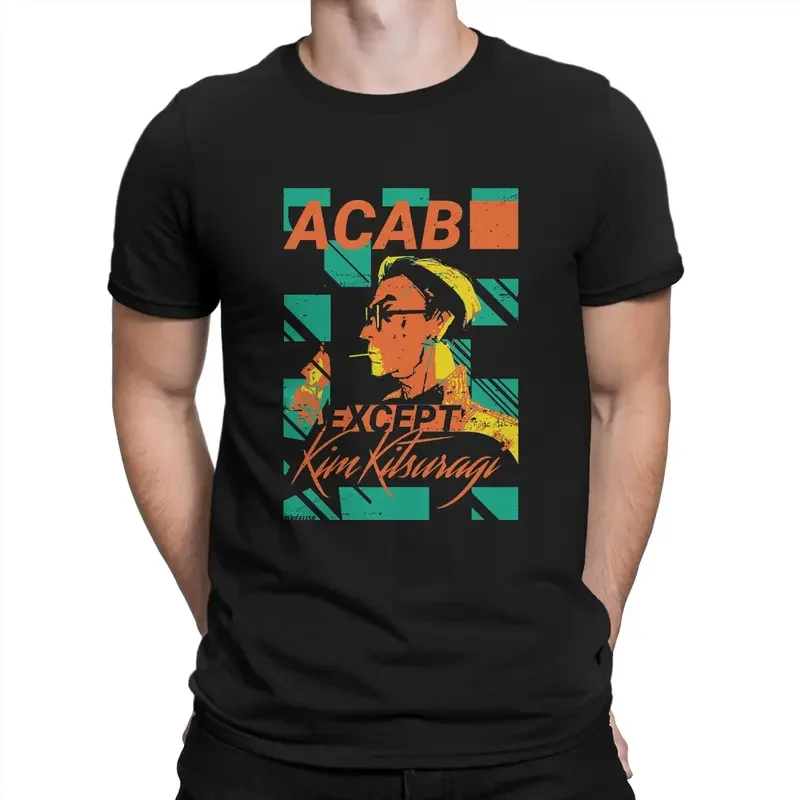 Fashion ACAB except Kim kitsuragi classic T-shirt men round collar cotton t shirts disco Elysium revachol RPG game tees 6XL tops