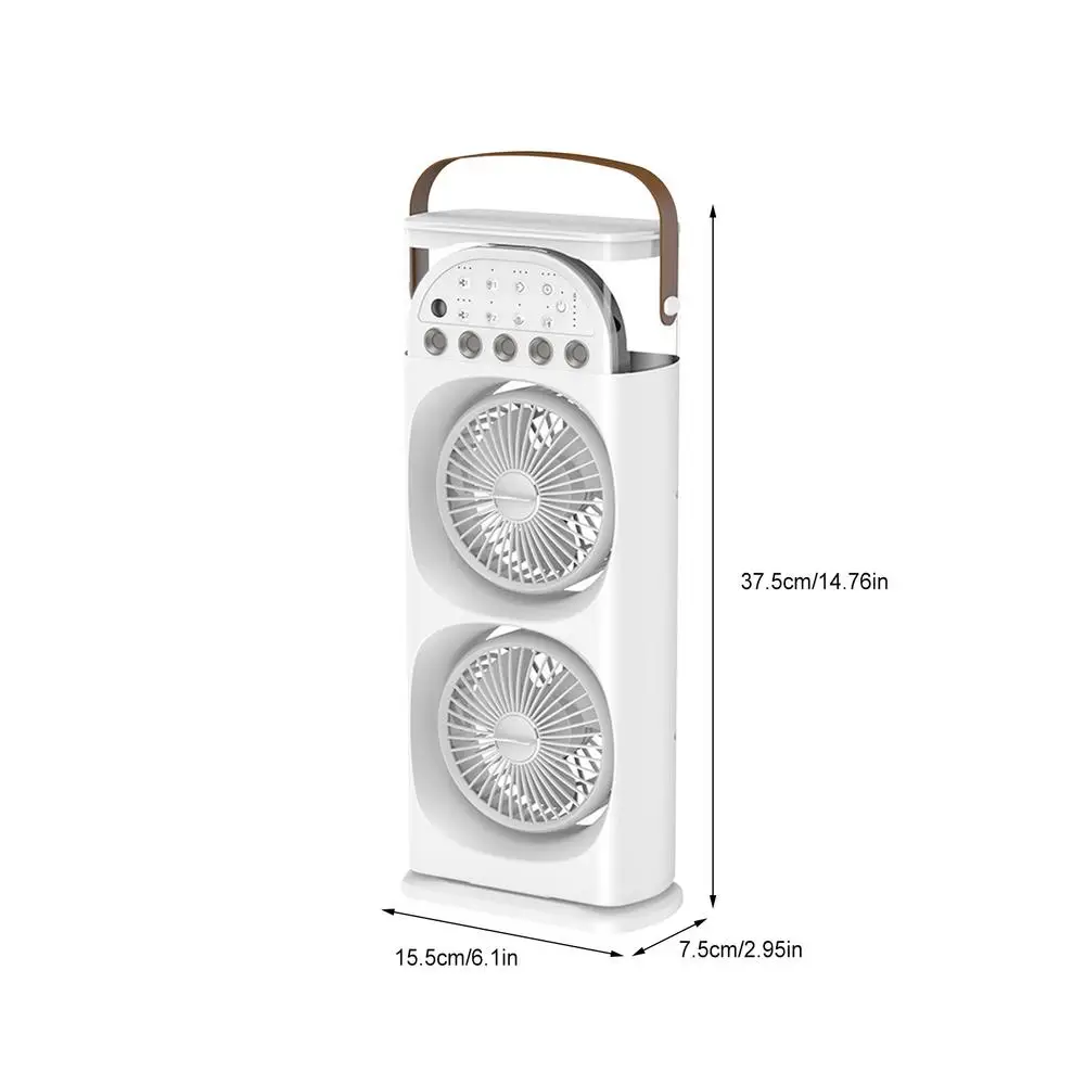 Desk Tower Fan 3-Speed 7-Color Light Misting with Remote Personal Desktop Cooling Fan for Home Apartment Living Room Bedroom image 3
