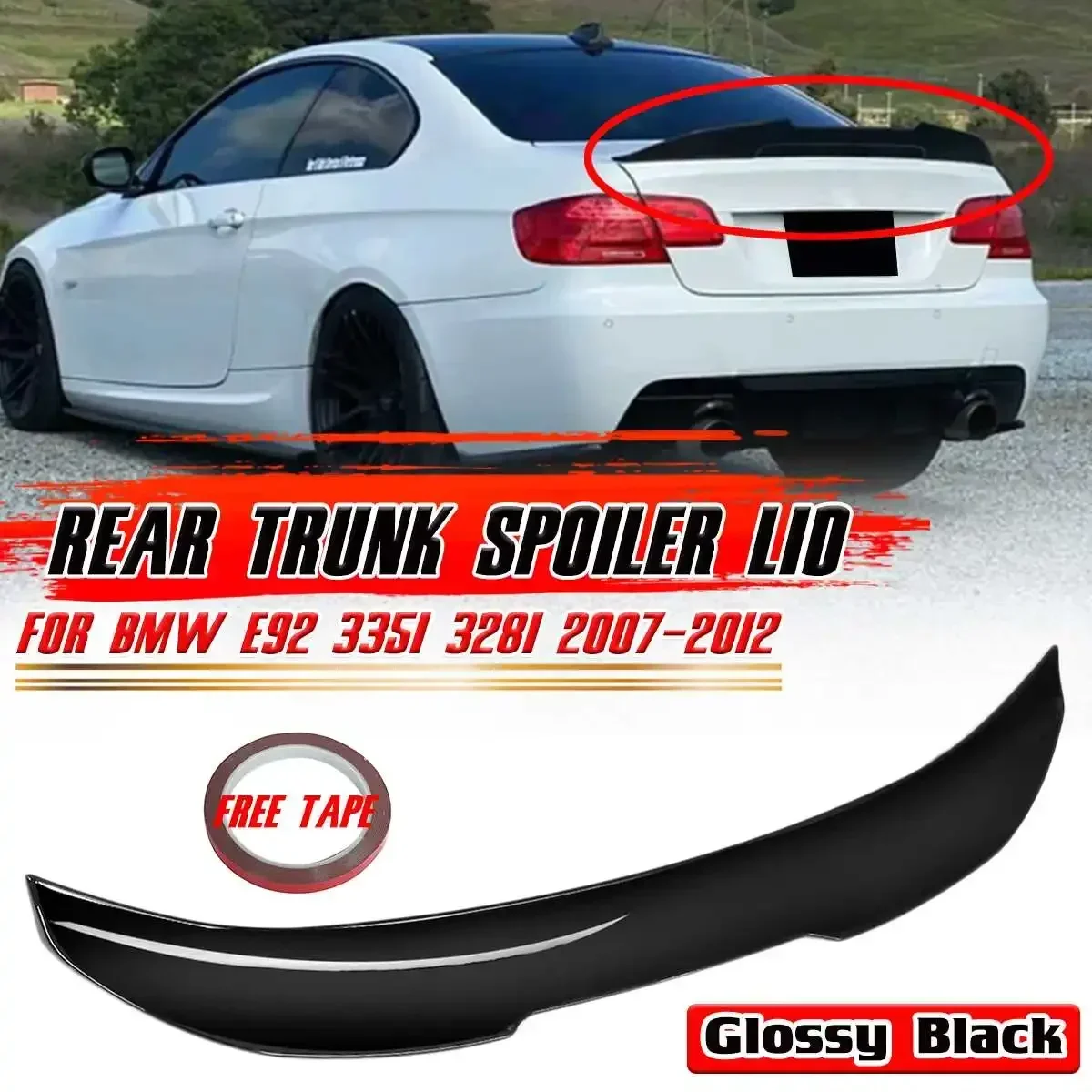 

E92 P/M4/PSM Style Car Rear Spoiler Wing Lip For BMW E92 M3 2DR Coupe 2007-2013 Rear Trunk Spoiler Lip Boot Wing Lip Body Kit