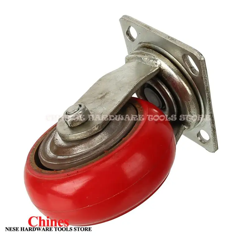 

Промышленный сверхмощный 5-дюймовый универсальный красный плоский ролик: нейлоновая поверхность с железным сердечником для перемещения оборудования и инструментов