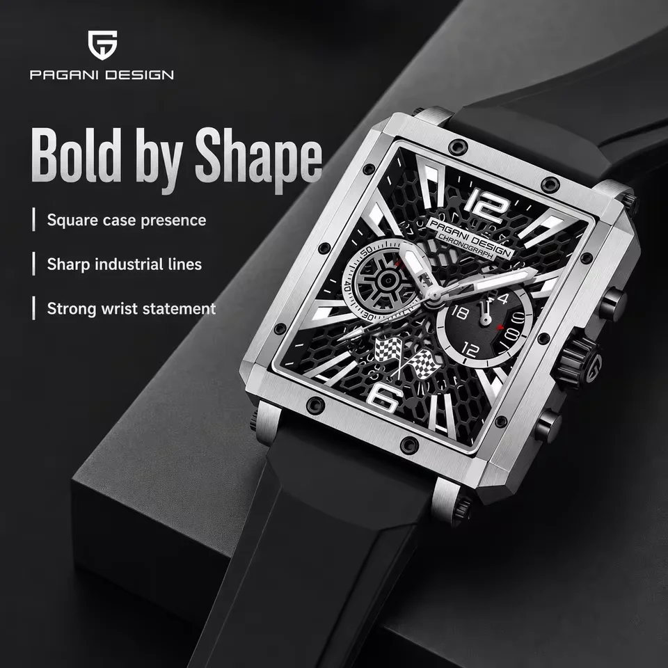 PAGANI DESIGN 2026 New Model VK64 Quartz Watch Sports Racing Style Rubber Watch Sapphire Waterproof watch Luminous Luxury Watche