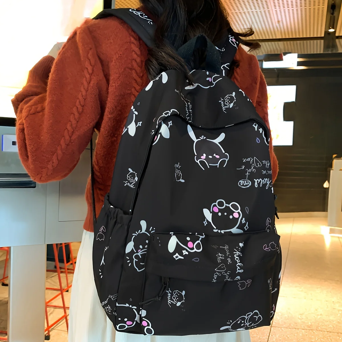 Casual backpack women\'s new cute ins style large capacity multi-color backpack Korean style commuter casual backpack printing position random