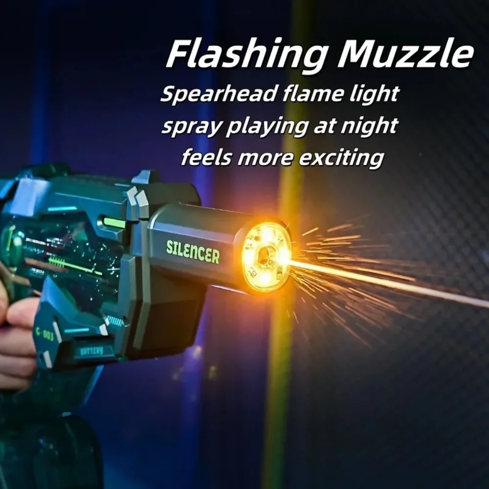 Pistolet à eau électrique jouets avec lumière à Induction Led pistolet à gicler automatique été en plein air plage piscine pistolet à eau jouet pour cadeau adulte