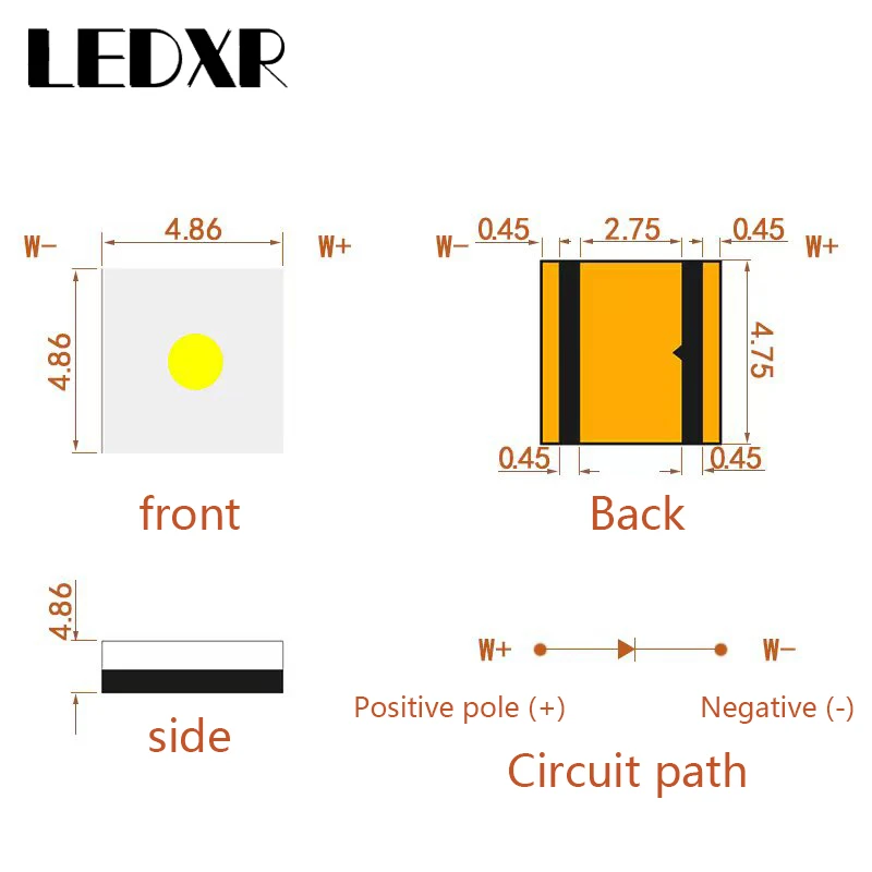 High power 5050 flat white laser bead round 3V led chip muslimled XHP50 substrato di rame LED pcb torcia