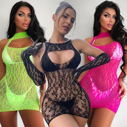 Heiß verkaufte Mädchen sexiest figur betonte Kleid Mode hoch elastische enge Dessous Frauen erotische transparente Mesh Mini kurze Netz Rock