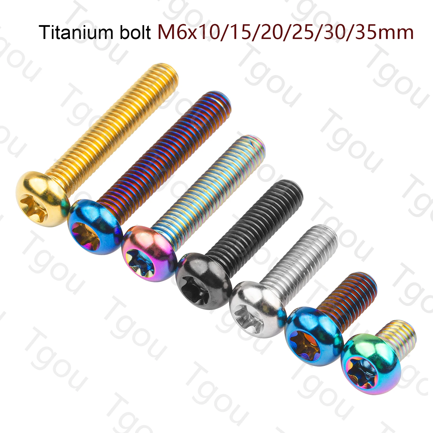 Tgou Titanium Bolt M6x10 15 20 25 30 35mm T30 Torx Head Screws for Bike Motorcycle Car Refit Fastener