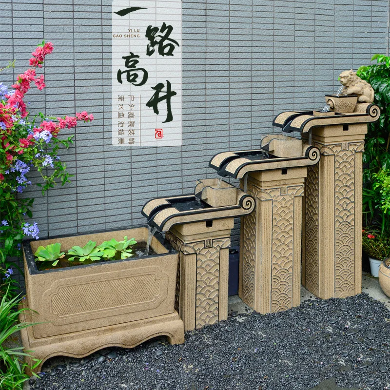 Outdoor running water ornament circulating pool landscaping view decorative fish tank balcony courtyard fish pond outdoor