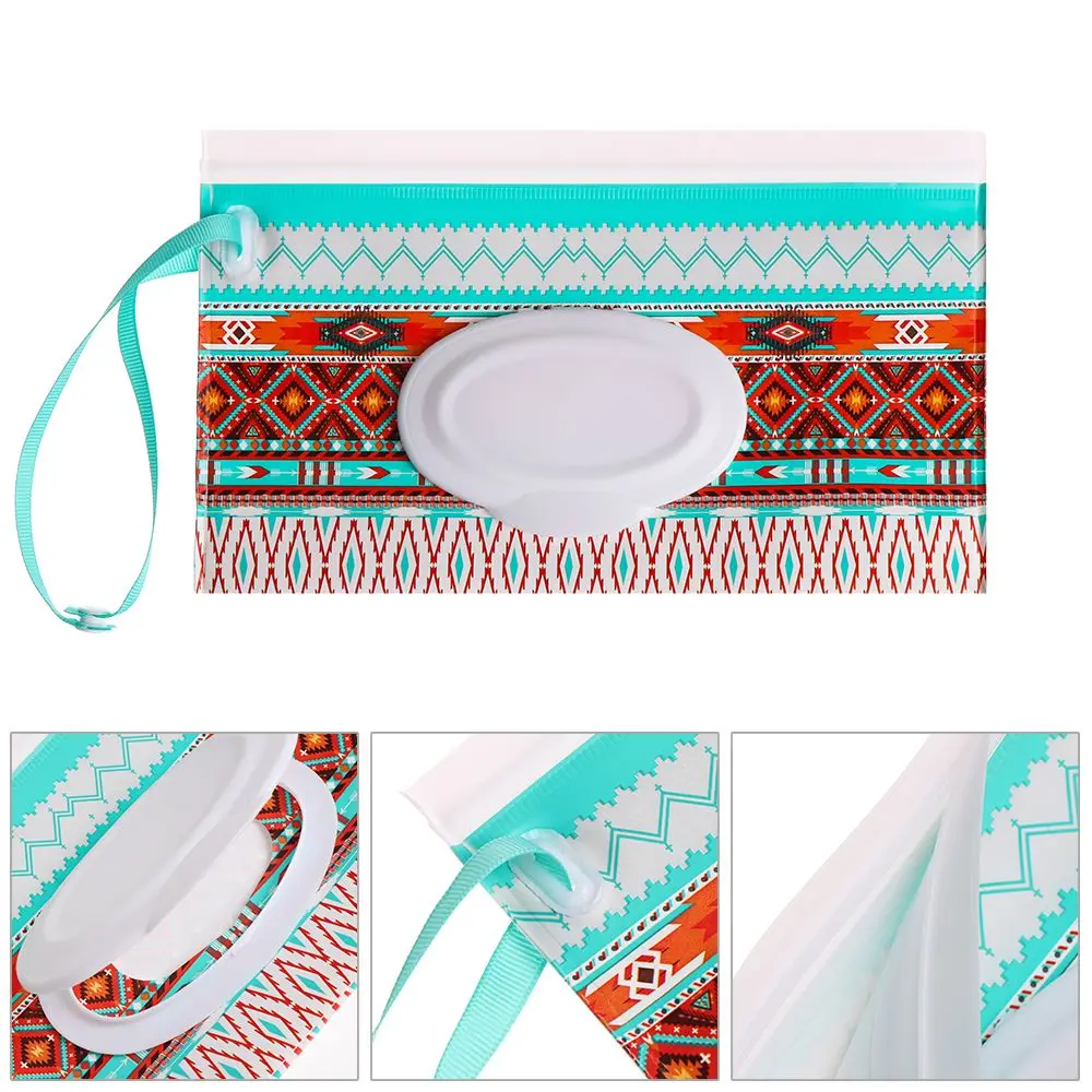 Mode Natte Doekjes Tas Doekjes Draagtas Clutch Cosy Pouch Met Gemakkelijk Te Dragen Snap-Strap Tissue Box