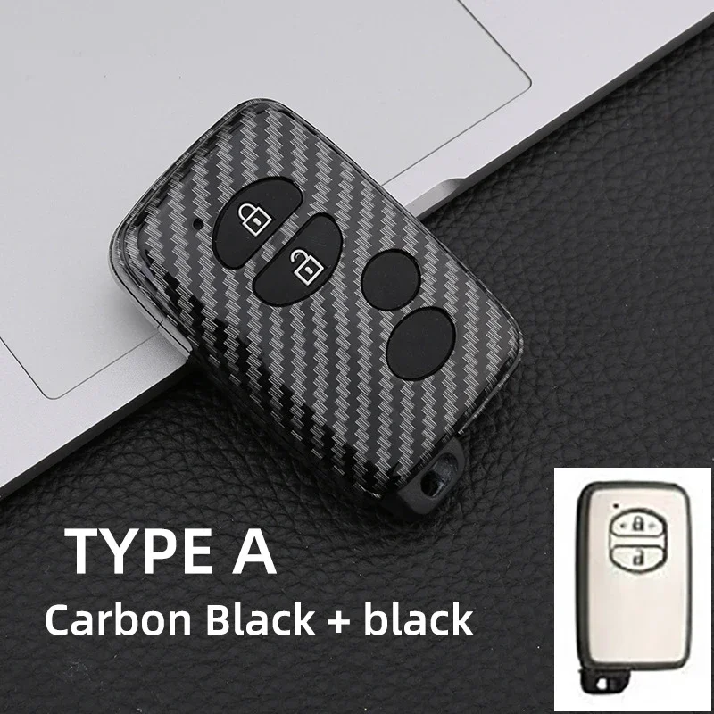 

2/3/4 Buttons ABS Carbon Car Key Case ​Fob For Toyota Corolla Camry Avalon Prius RAV4 Highlander 4 Runner Land Cruiser