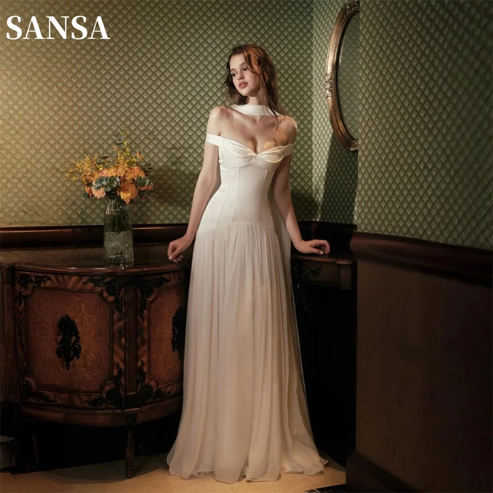 Sansa Customized Strapless Prom Dresses Multilayer Pleats Vestidos De Noche Elegant Floor Length Waist Cinching Formal Evening
