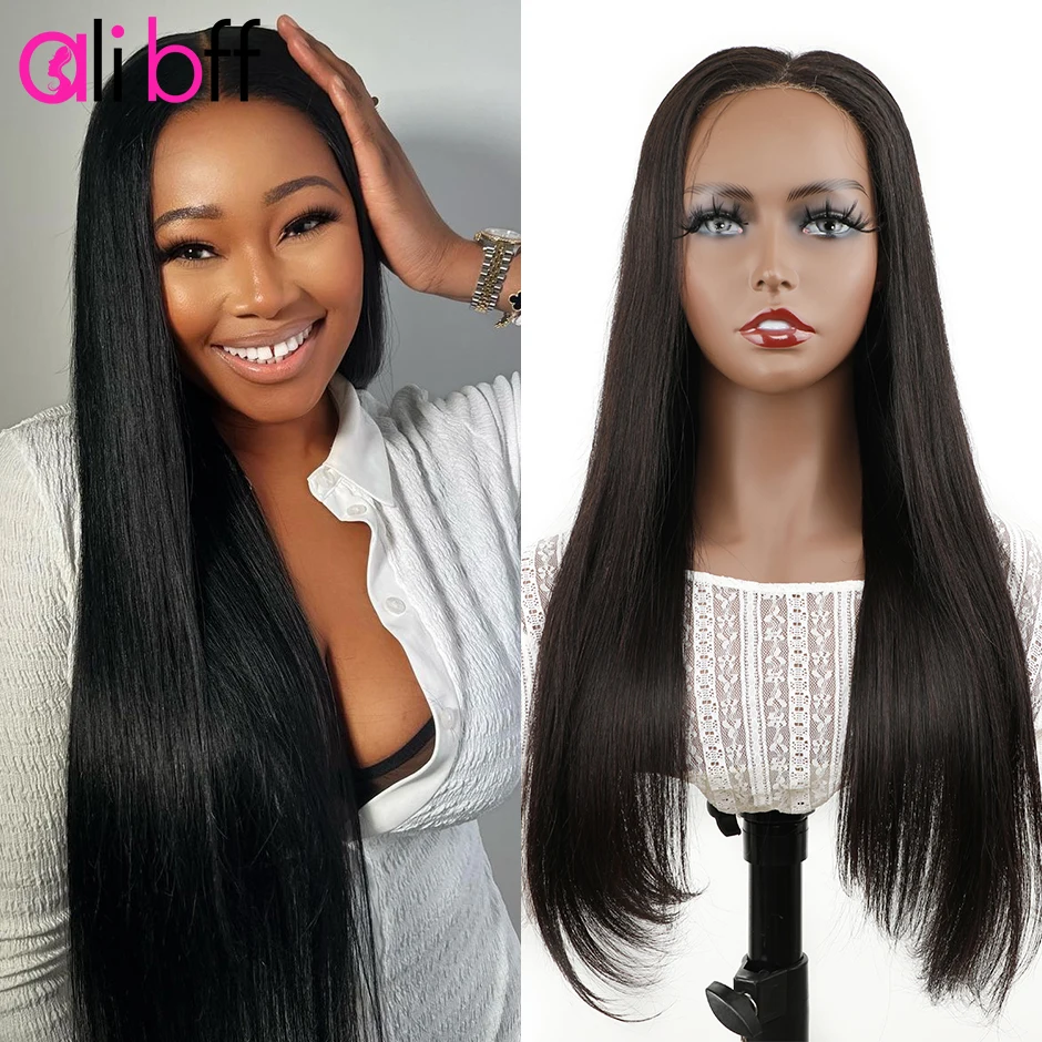 

ALI BFF Straight Wear Go Pre-cut Lace Closure Wig Glueless 4x4 HD Lace Breathable Cap One Step Install Air Bone Straight Wig