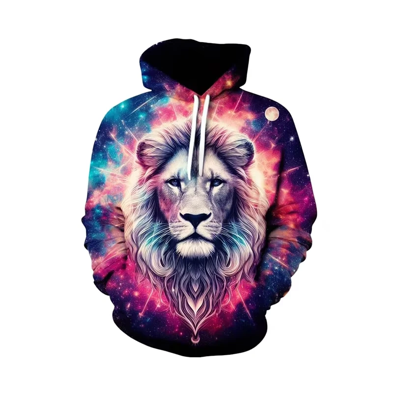 

Забавные толстовки с 3D принтом льва для мужчин, уличная одежда в стиле хип-хоп y2k, модный топ с капюшоном большого размера, осенние и зимние повседневные толстовки