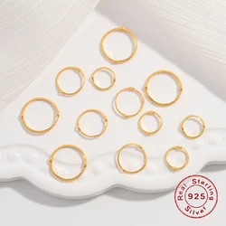 925 Sterling silver twist edge double hole Wrap bead round ring 7 9 11mm Closed Circle for Round Beads DIY jewelry making SZ43