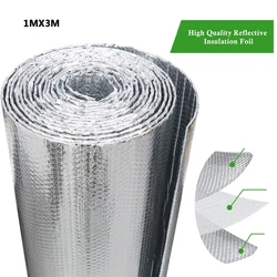 Lámina de espuma Aislante Reflectante para invierno, rollo de burbujas de papel de aluminio de doble cara para mantener el calor, escudo térmico, barrera radiante