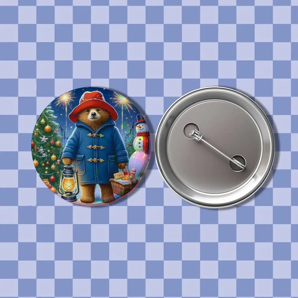 London P-Paddington Bear Creative Round Badge Button Pin Bag Decor Fans Collection Friends Gift Brooch view 6
