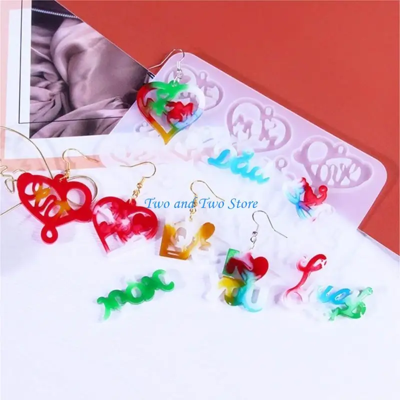 HX6F Soft Silicone Earrings Mold Epoxy Resin Mould Jewelry Tools Ear Adorments Molds