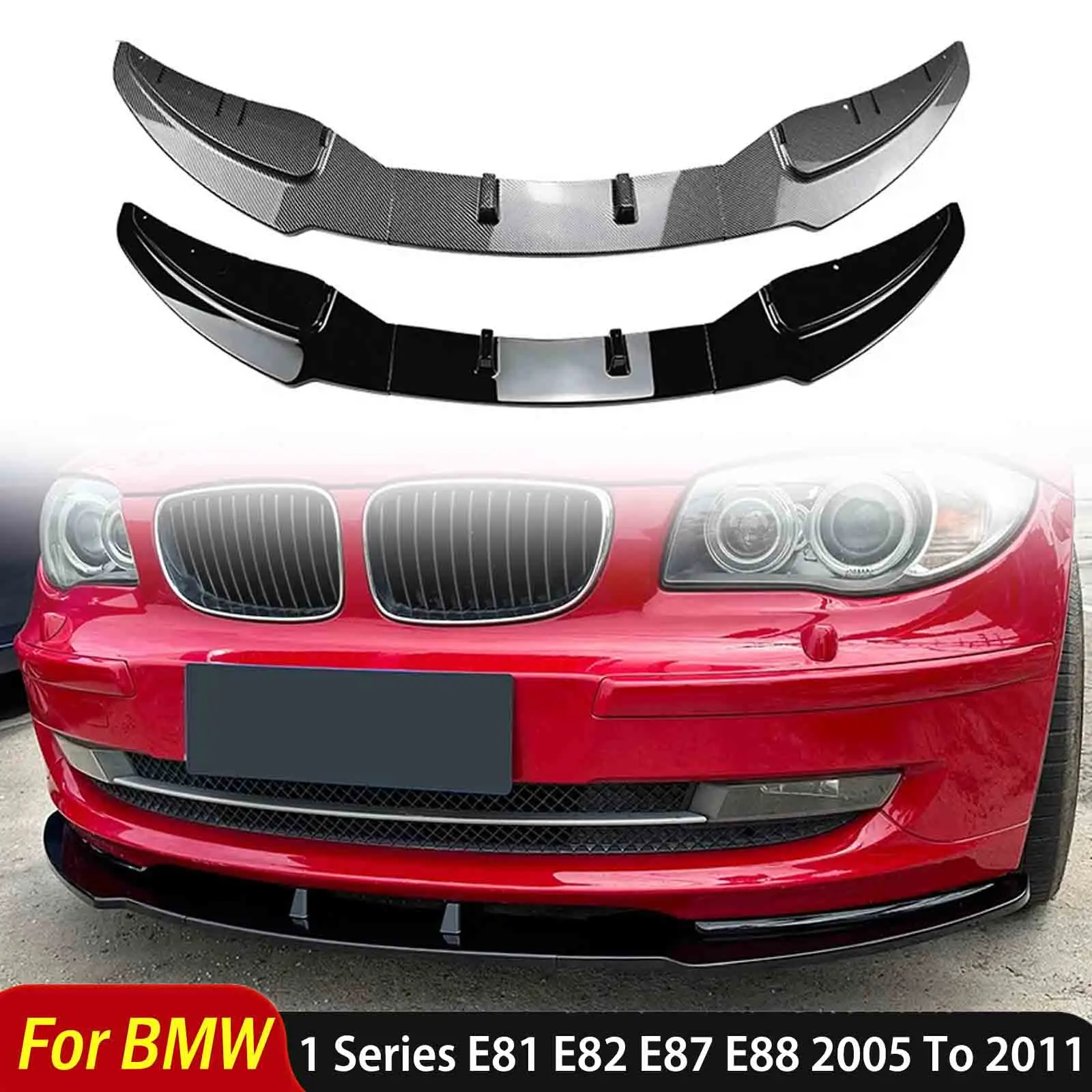 

For BMW 1 Series E81 E82 E87 E88 LCI Model 3PCS 2005 To 2011 Car Front Bumper Lip Spoiler Spiltter Diffuser Auto Accessories