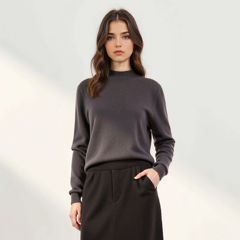 

Женский приталенный шерстяной вязаный свитер Yajia с высоким воротником, модный универсальный осенне-зимний топ для ношения под одеждой