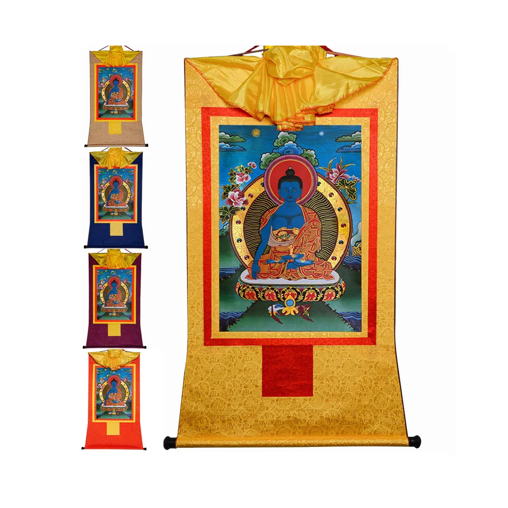 Gandhanra Bronzing Printed Thangka Art - Akshobhya Thangka,Hand Framed Tibetan Buddhist Thangka