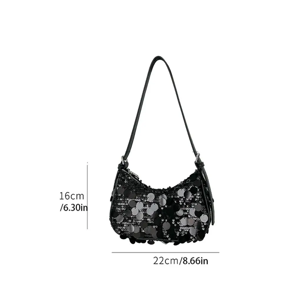 Portable Evening Bag Sequin Bag Purse Make Up Bag Blingbling Handbag Underarm Bag Mobile Phone Bag Silver Shoulder Bag Outdoor